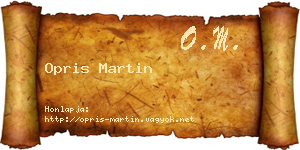 Opris Martin névjegykártya